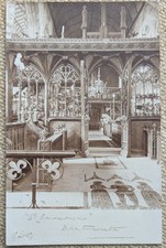 Dartmouth Church Monumental Brass, St. Saviours Interior, Devon, Postcard 1903