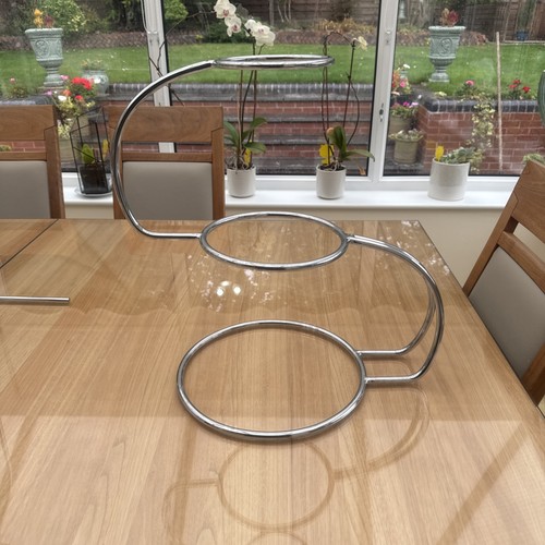 Large silver metal three - metal,