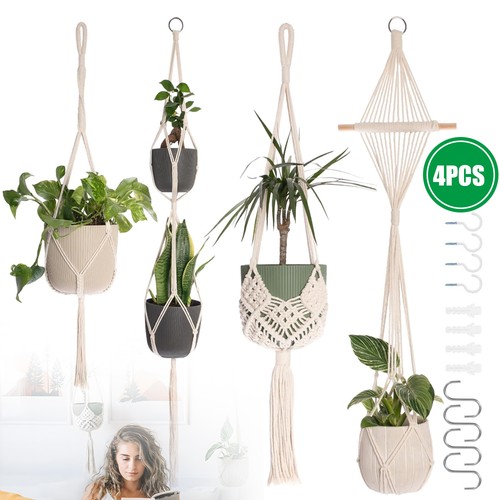 Hanging flower pot holder 4pcs - flower,