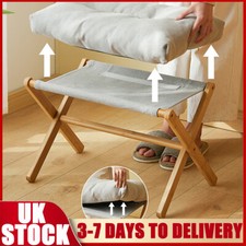 Foot Stool Footrest Sofa Ottoman Wooden Folding X-Shaped Footstool Pouffe Stool
