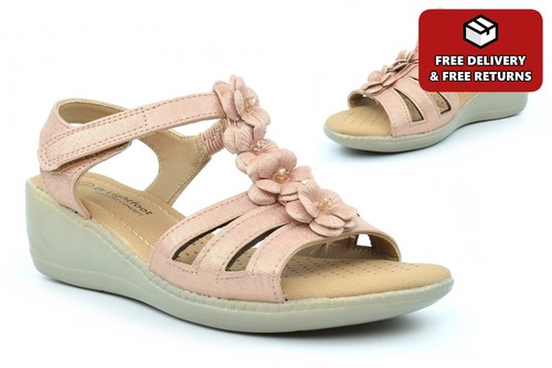 Womens rose gold sandals wedge - womens,