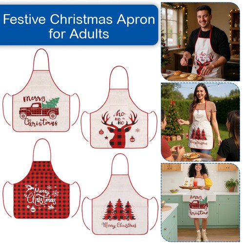 Apron reindeer trees merry - reindeer,