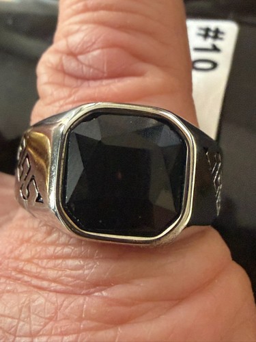 Mens black signet ring - signet,