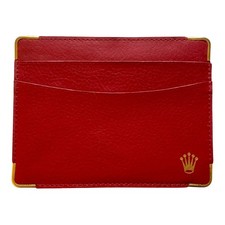 Rolex Red Leather Card Holder Wallet 101.60.55