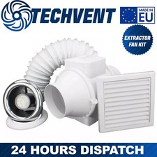 Inline Bathroom Extractor Fan Kit Silent Timed Universal Loft Ventilation System