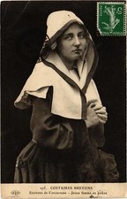 Old postcard Breton costumes -