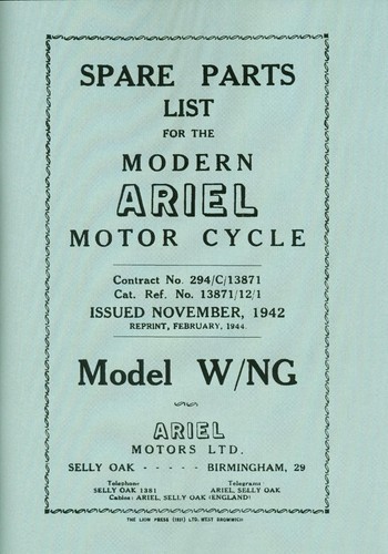 Ariel 350 parts book - 350,