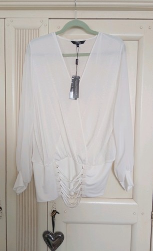 Ivory polyester sheer top - ivory,