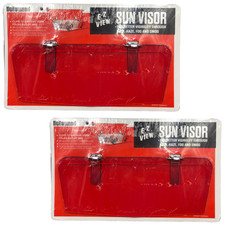 Vtg Style Clip-On Red Pair (2) Sunvisor For: 57 Chevy Truck Pickup Deluxe 