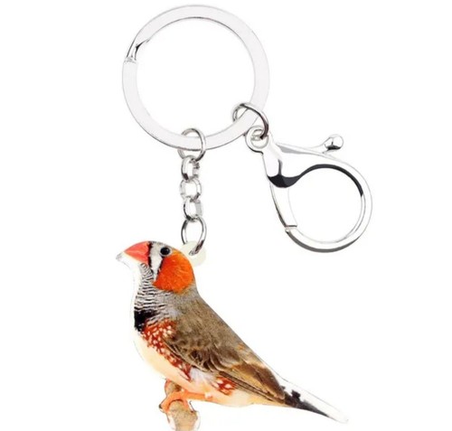 Zebra finch keychain keyring - finch, keychain/keyring
