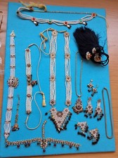 Indian Dance jewellery inc. necklace earrings hairpins Bharathanatyam Bollywood