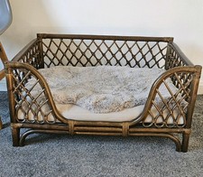 Bamboo Cane Wicker Dog Bed Medium With Cushion