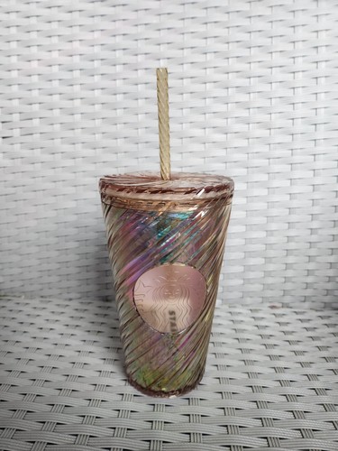 Starbucks gold swirl cold cup - gold,
