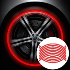 16 Strips Reflective Car Rim Wheel Tape Stickers Decal Stripe For 18" Wheel Hub