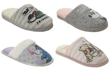 WOMENS DISNEY WINNIE THE POOH BEATRIX POTTER & FRIENDS LADIES MULE SLIPPERS SIZE