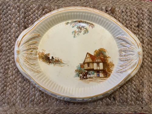 Vintage bovey pottery oval - bovey,