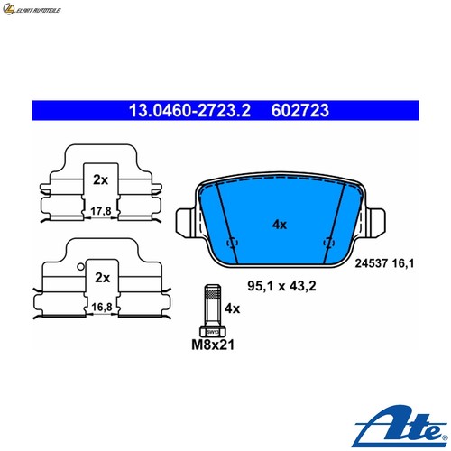 Brake pad set disc - set,
