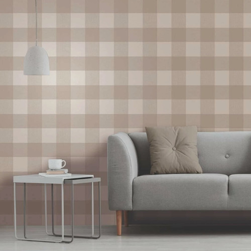 Neutral beige check wallpaper - neutral,