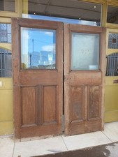 Two Victorian Antique Teak/Mahogany Doors Salvaged Victorian Bank.FREE DELIVERY 
