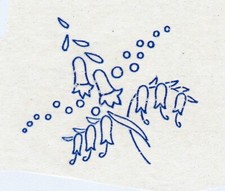 Vintage Embroidery Transfers Iron On Spring Flowers Bluebell Posy - 5.5 x 6cm