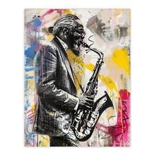 Old saxophone player - player, portrait