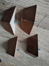 4x Wooden block furniture legs Natural finish sofa chair footstool feet 