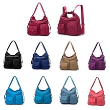 Women Multi Pocket Nylon Backpack Cross Body Shoulder Bag Messenger Handbag
