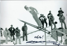 EDDIE THE EAGLE EDWARDS -1st GB OLYMPIC SKI JUMPER 1988 - HAND SIGNED 12x8 PHOTO