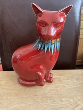 Poole Pottery Red Delphis Cat