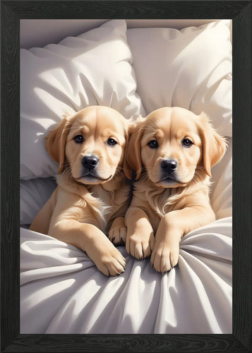 Labrador puppies poster framed - labrador,
