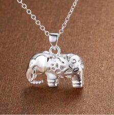 925 Sterling Silver Lucky Elephant Pendant Necklace - 10% discount available