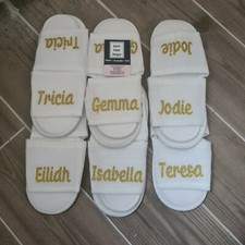 Personalised Spa Slippers Any Colour Name or Message – Plain or Glitter – Unisex