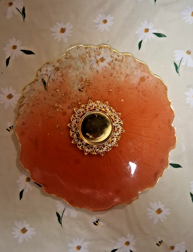 Orange mehndi decor tray - orange,