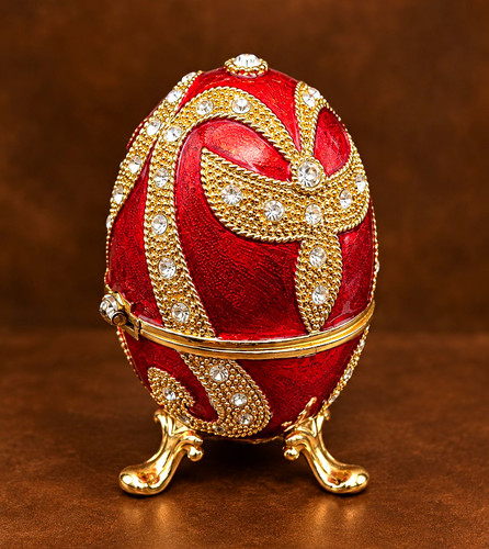 Vintage red and gold jewelled - and,