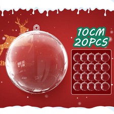 20PCS Baubles Empty Fillable Decoration Ornament Christmas Crafts Balls Spheres