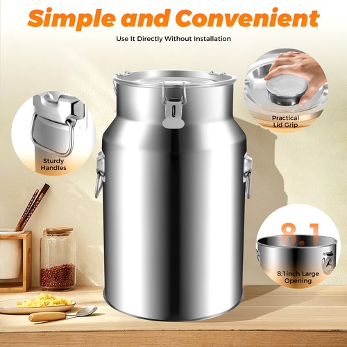 18l stainless steel - stainless, milk