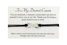 Cousins Infinity Wish String Bracelet - Christmas Birthday Gift for Cousin