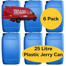 Plastic Water Container Food Safe Jerry Can  25 Litre Blue Plastic Stackable x 6