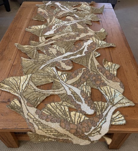 Table runner beaded sequin - table,