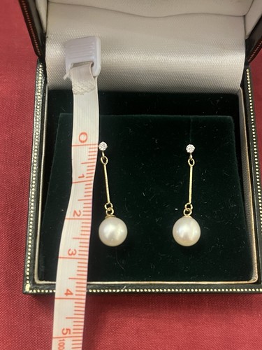 9ct pearl earrings hallmarks - pearl,
