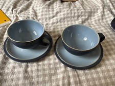2 Unused Carpaccio Denby Blue Jetty Cups and Saucers