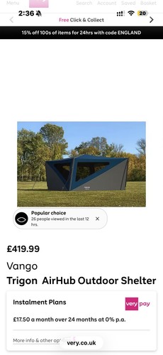 Vango airhub trigon - vango, awning