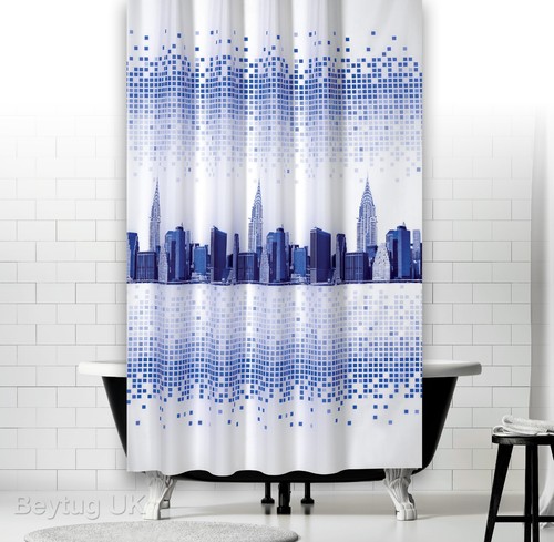 Fabric bathroom shower - bathroom, curtain