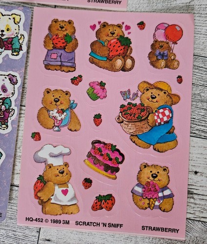 Vtg scratch sniff stickers - scratch,