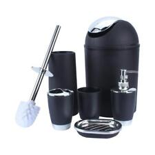 BATHROOM SET 6 PIECE ACCESSORY BIN SOAP DISH DISPENSER TUMBLER TOOTHBRUSH HOLDER