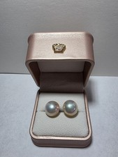 Real Mabe pearl 14 mm huge size earrings - Au 750 18 ct gold