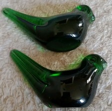 Pr of Small Hand Blown Green