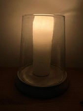 Glass hurricane candle holder