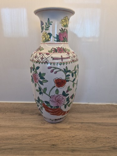 Large hand painted floral vase - large,
