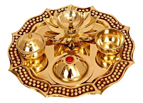 Brass pooja thali for - brass, home